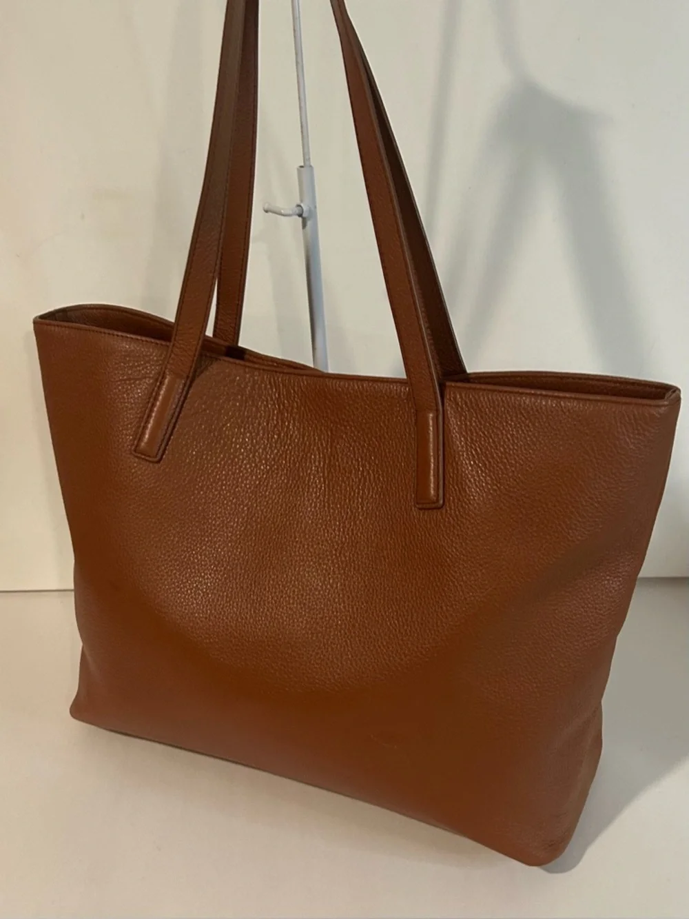 Quince Brown Leather Structured  Tote shoulder bag Large Everyday bag - Picture 5 of 13